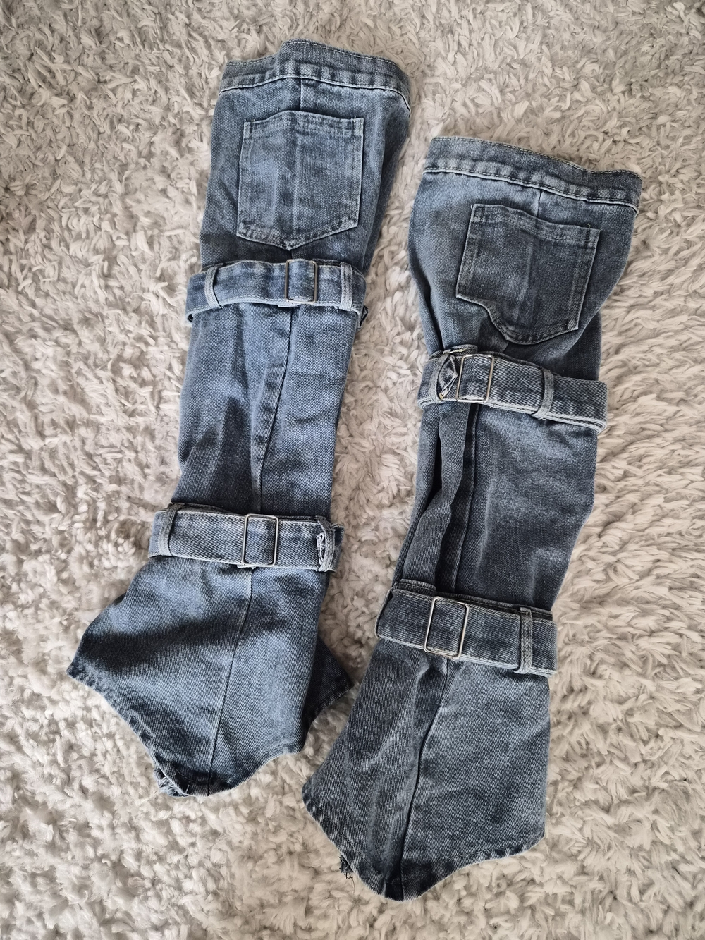 Forever 21 Denim Buckle Leg Warmers | Y2K Grunge Aesthetic